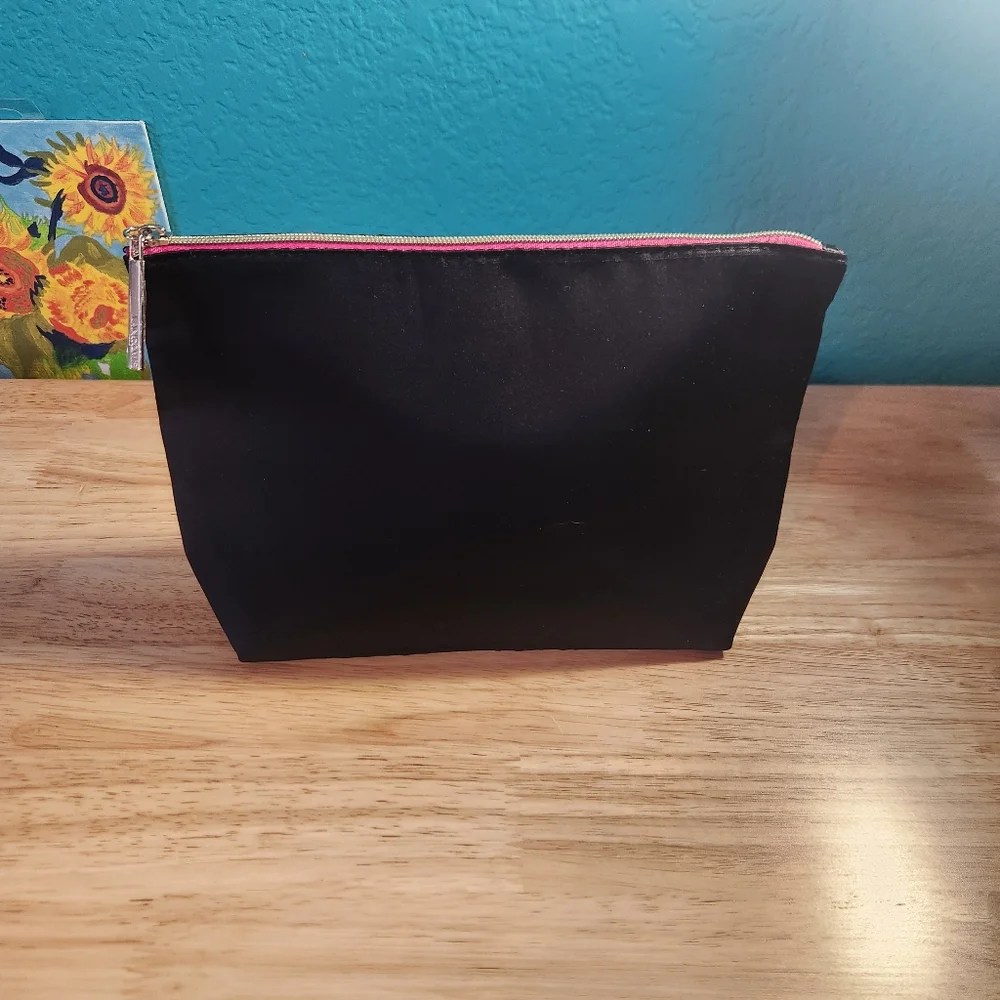 Lancome Black/Hot Pink/White Make-Up Bags Set Of Two‎